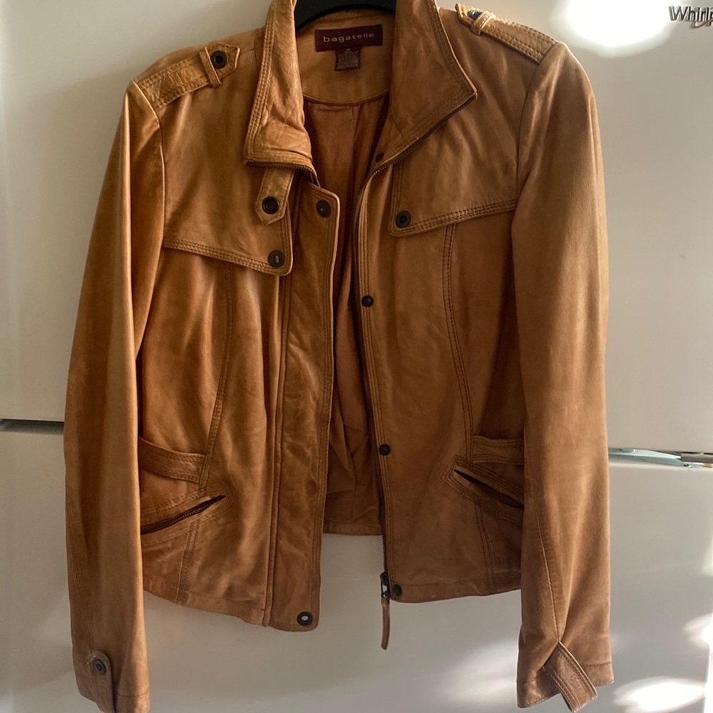 Brown leather jacket
